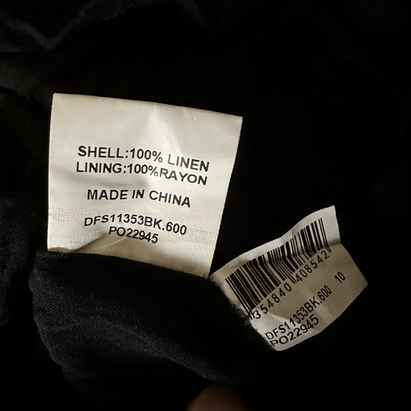 Dissh Monty Linen Black Maxi Dress Pockets Square Neck Puff Sleeves Lined US 6 - Picture 11 of 12